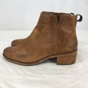 KORK EASE ~ WOMENS 8 M ~ TAN LEATHER SLIP ON BOOT BOOTIES WITH HEEL